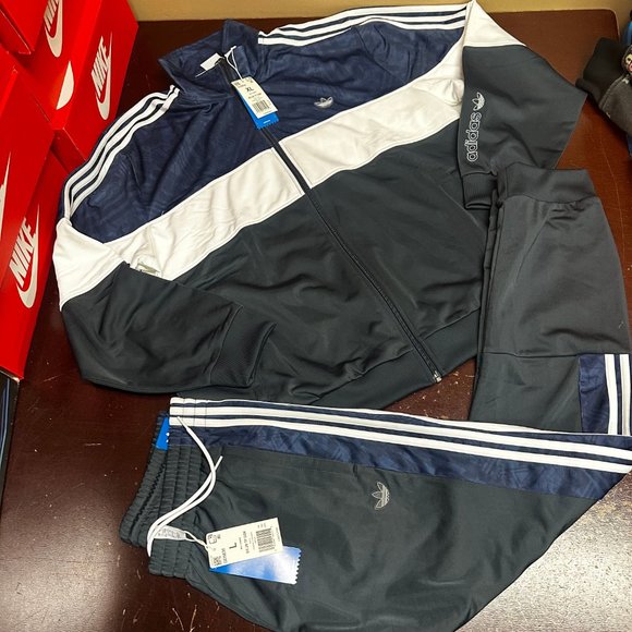 Adidas Mens Gray BX-20 TT GQ4 Long Sleeve Jacket & Pants Tracksuit Size XL/L